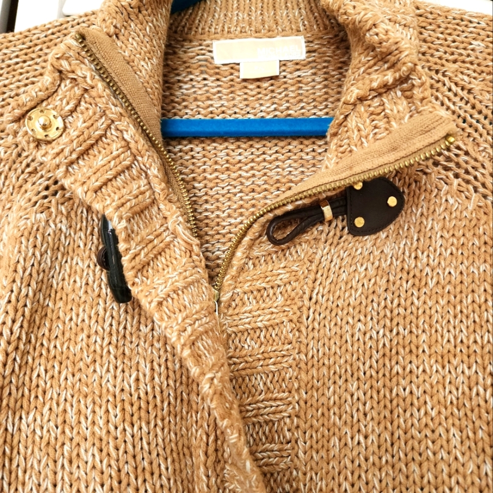 Michael Kors Toggle Closure Sweater Poncho, PL